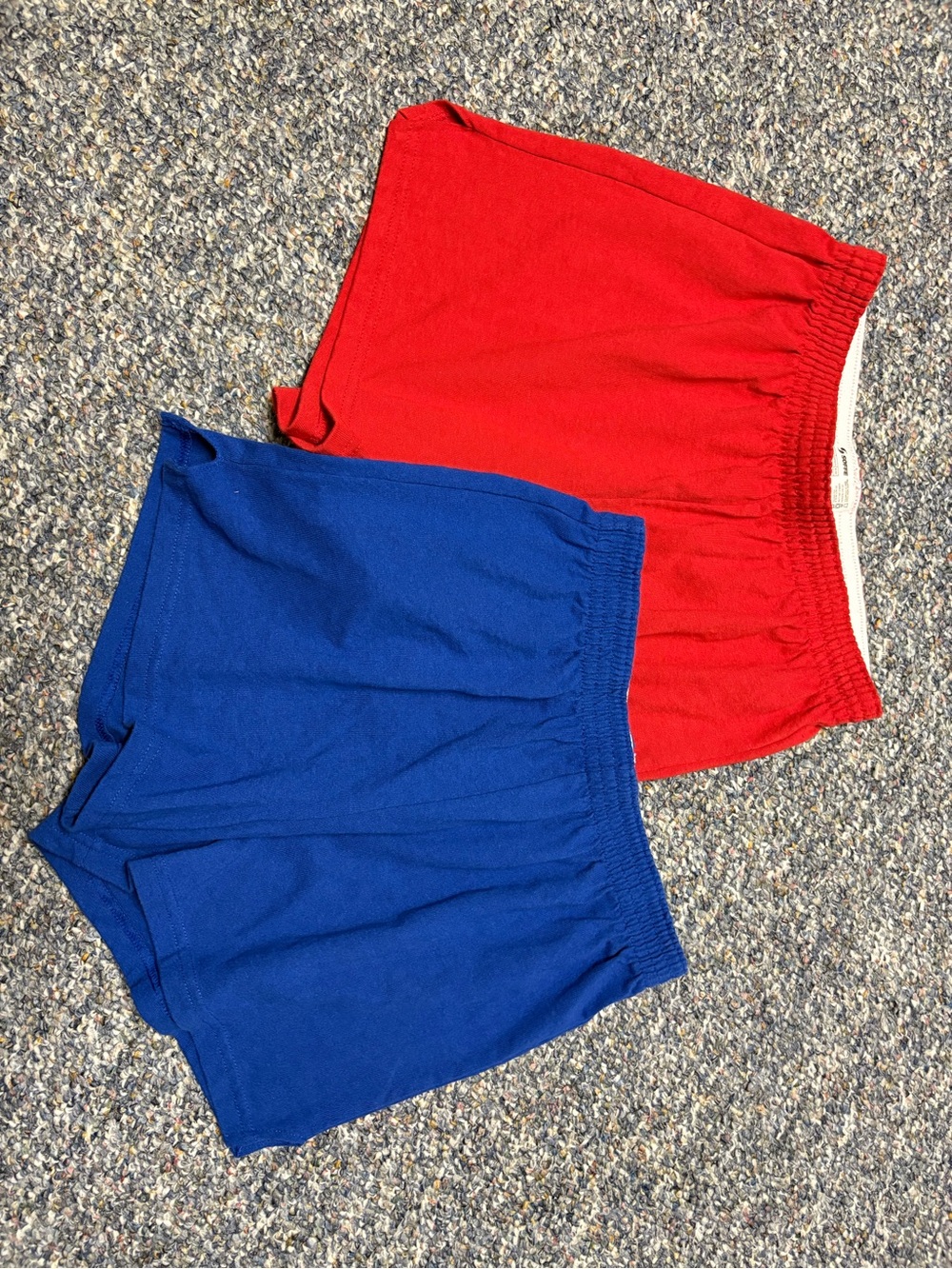 Women's Soffee Cotton Athletic Shorts - Red & Blue